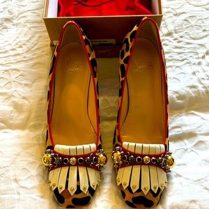 Louboutin shoes animal print new never worn